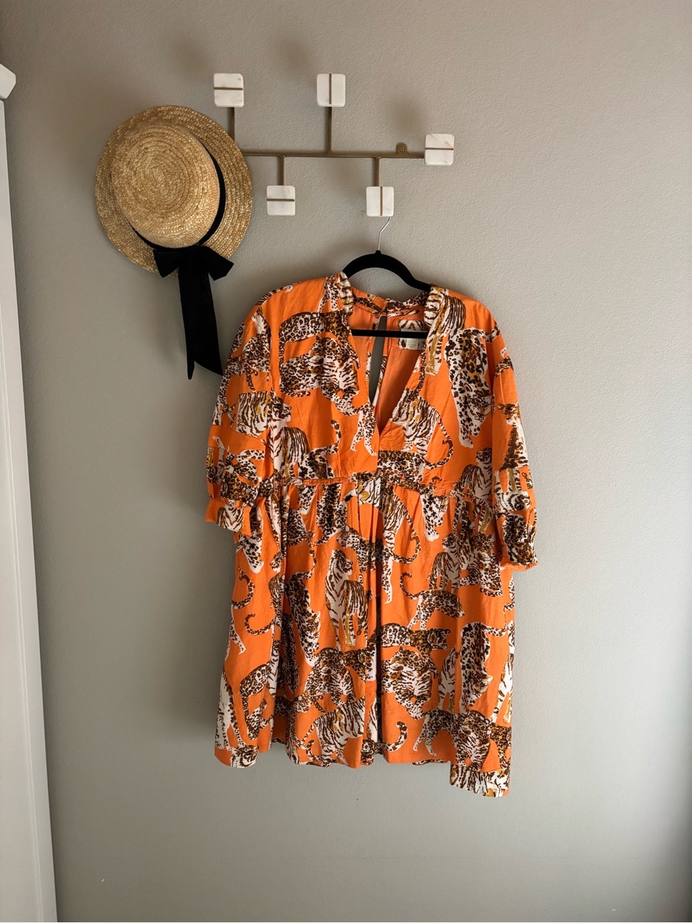 Maeve Anthropologie XL Orange Tiger Dress